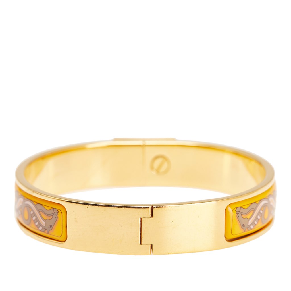 Hermès Narrow Printed Enamel Loquet Hinge Bracelet - 3