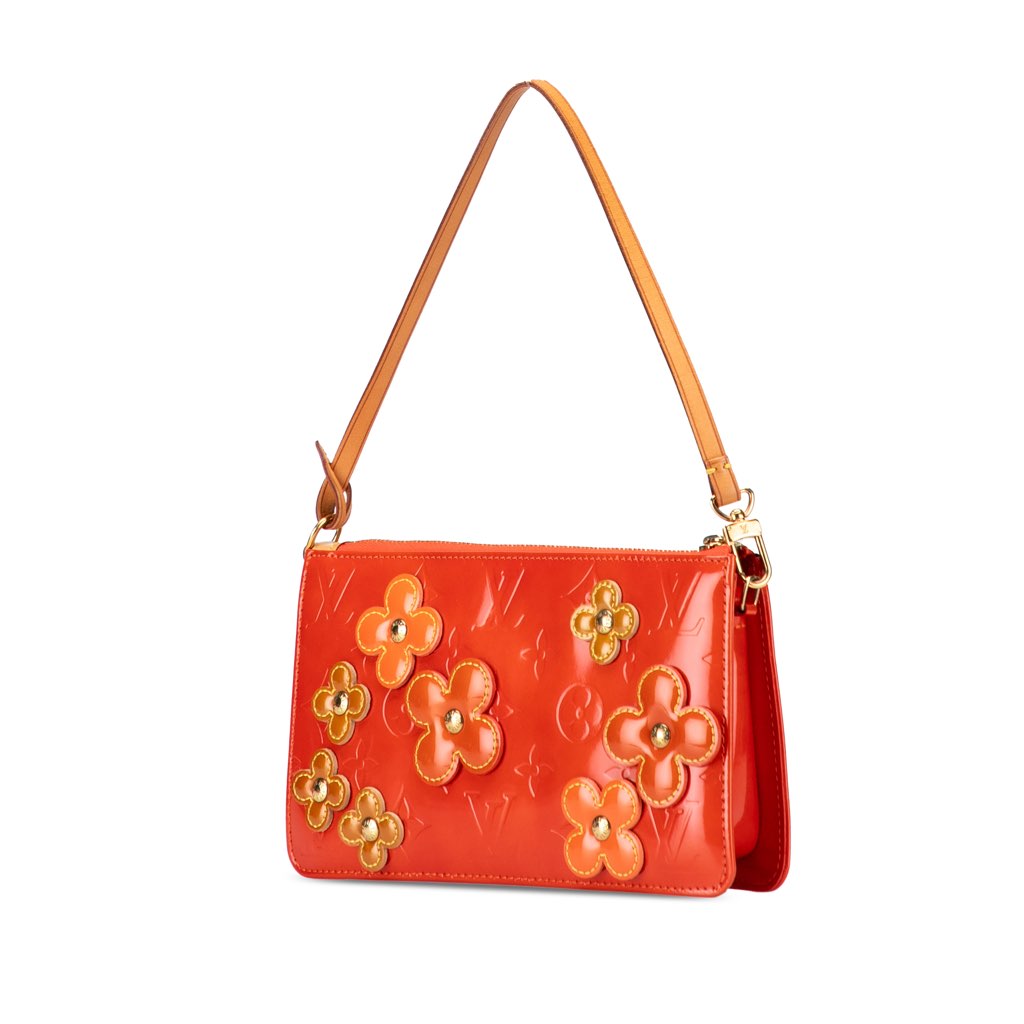 Louis Vuitton Monogram Vernis Fleurs Lexington Pochette - Back view