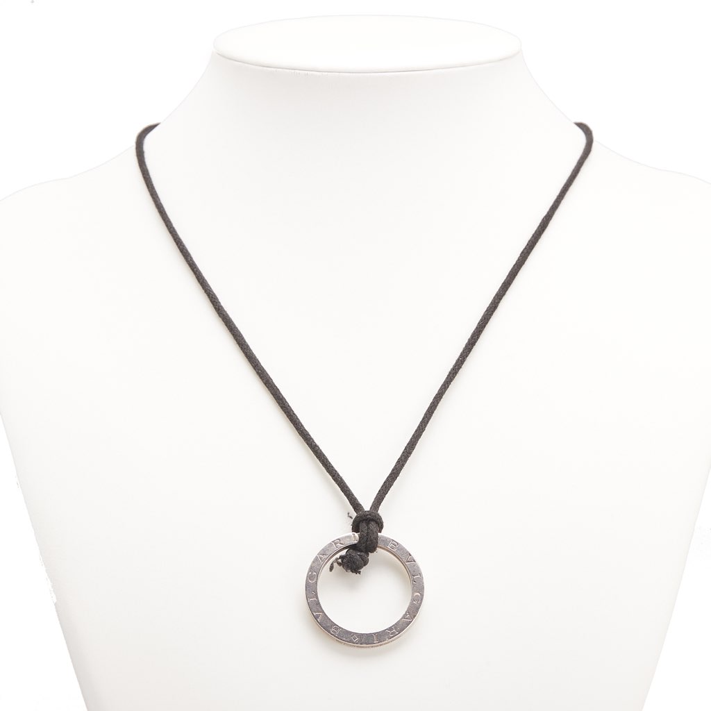 Bvlgari Silver Plated Save the Children Pendant Cord Necklace - 4