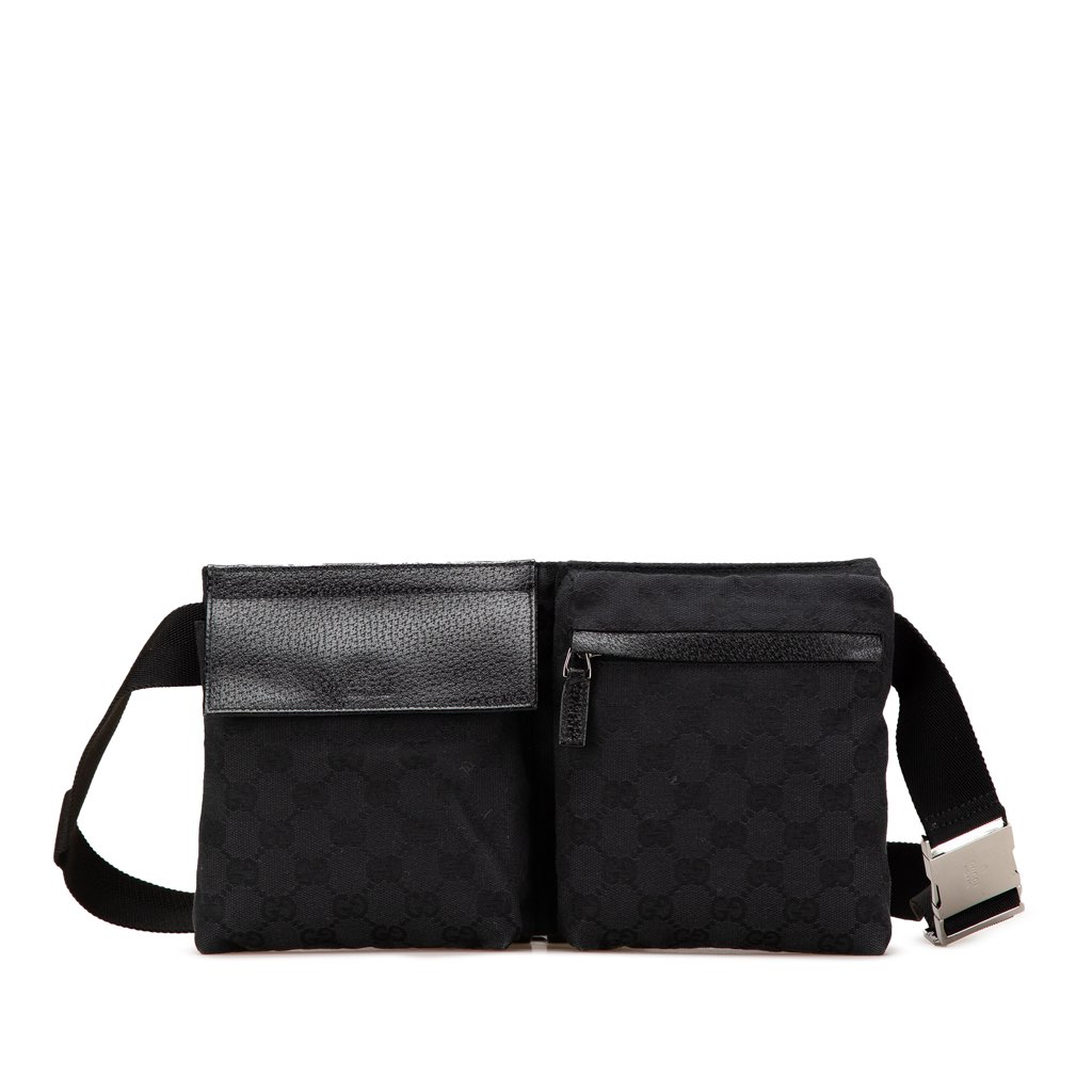 Gucci GG Canvas Double Pocket Belt Bag