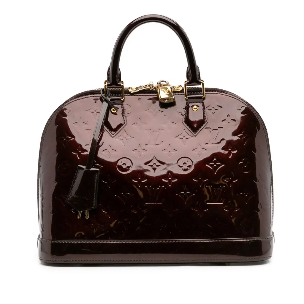 Louis Vuitton Monogram Vernis Alma PM Purple Leather Good - Front View