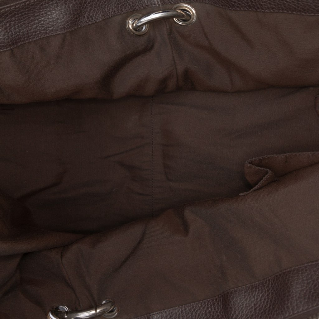 Gucci Large Pebbled Calfskin Bamboo Bar Tote - 4