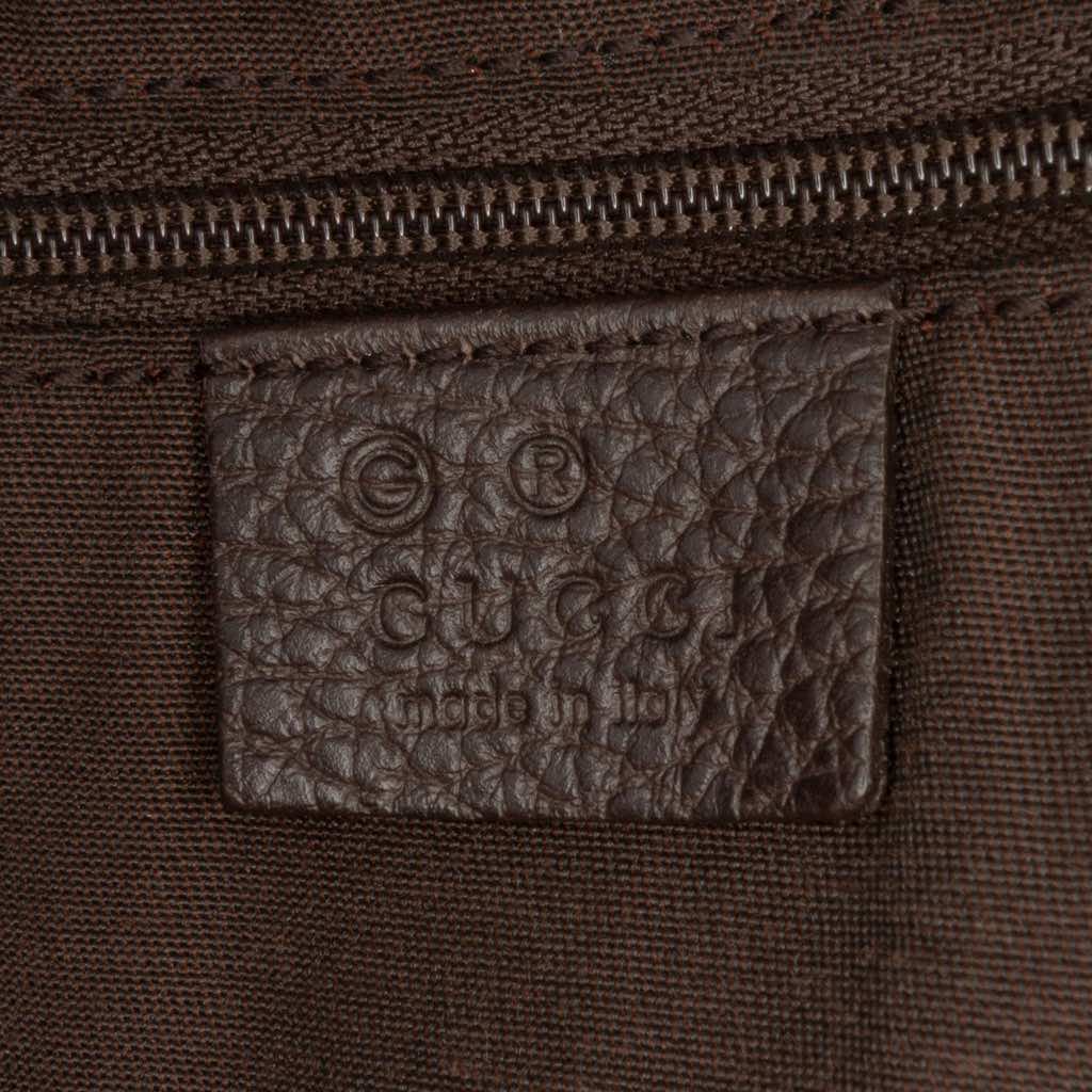 Gucci Large Pebbled Calfskin Bamboo Bar Tote - Side view