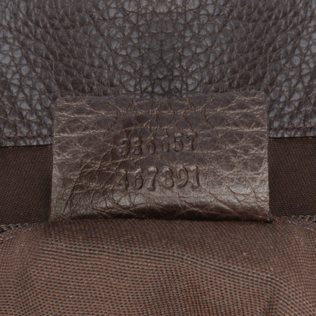 Gucci Large Pebbled Calfskin Bamboo Bar Tote - Detail 1