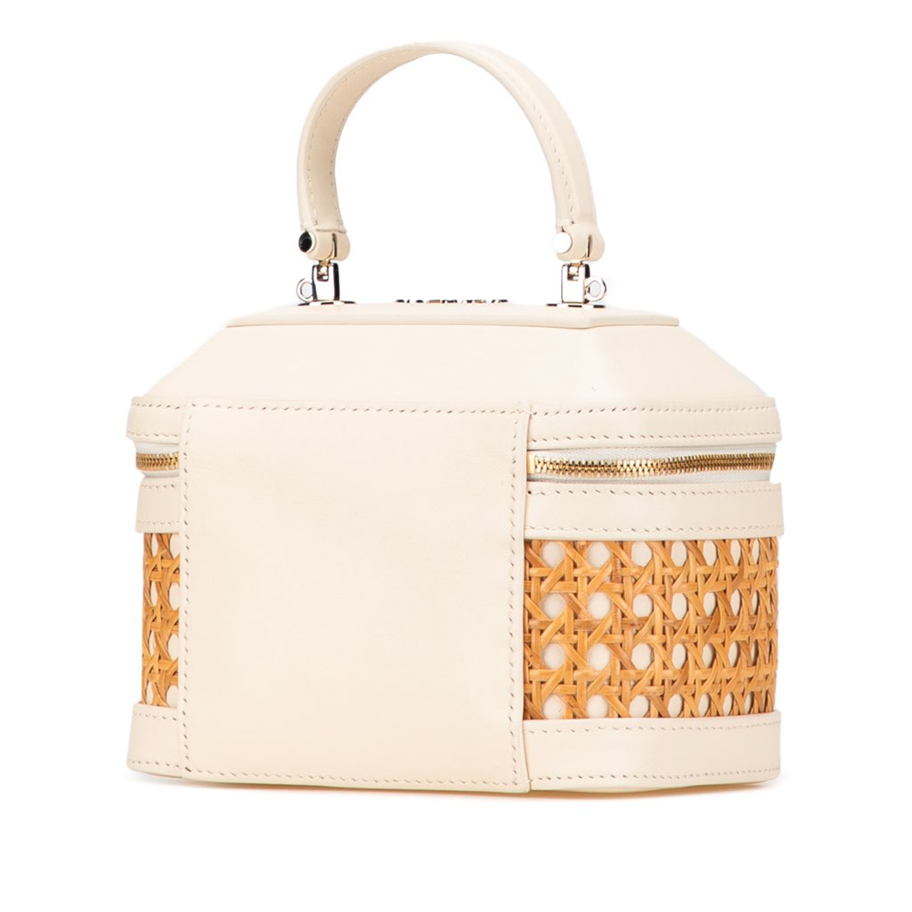 Bvlgari Vienna Straw and Calfskin Serpenti Forever Vanity Bag - 2