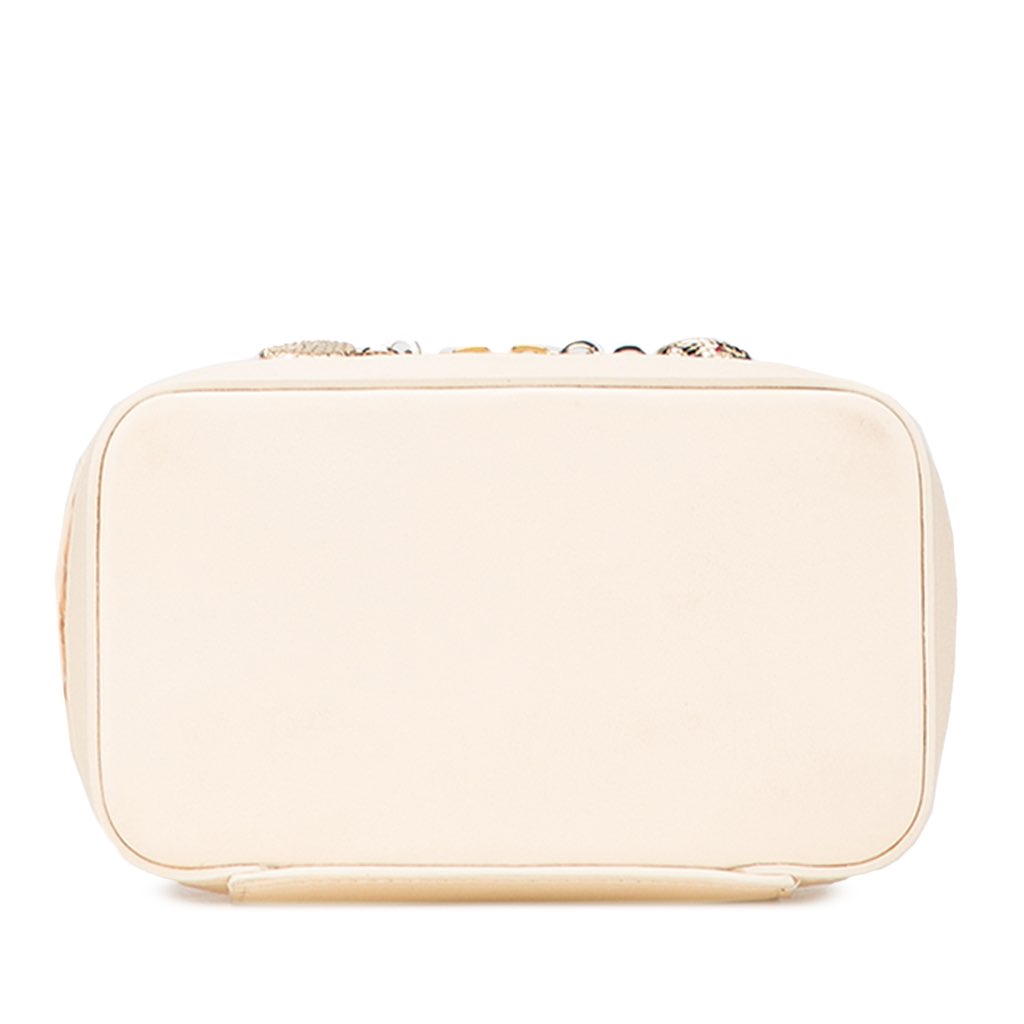 Bvlgari Vienna Straw and Calfskin Serpenti Forever Vanity Bag - 3