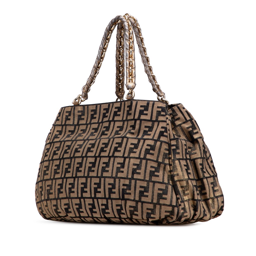 Fendi Large Zucca Metallic Lurex Mia Chain Tote - 2