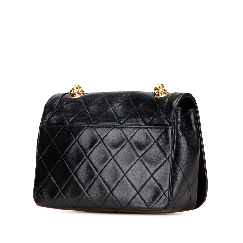 Chanel CC Quilted Lambskin Bijoux Chain Curved Full Flap - Back view