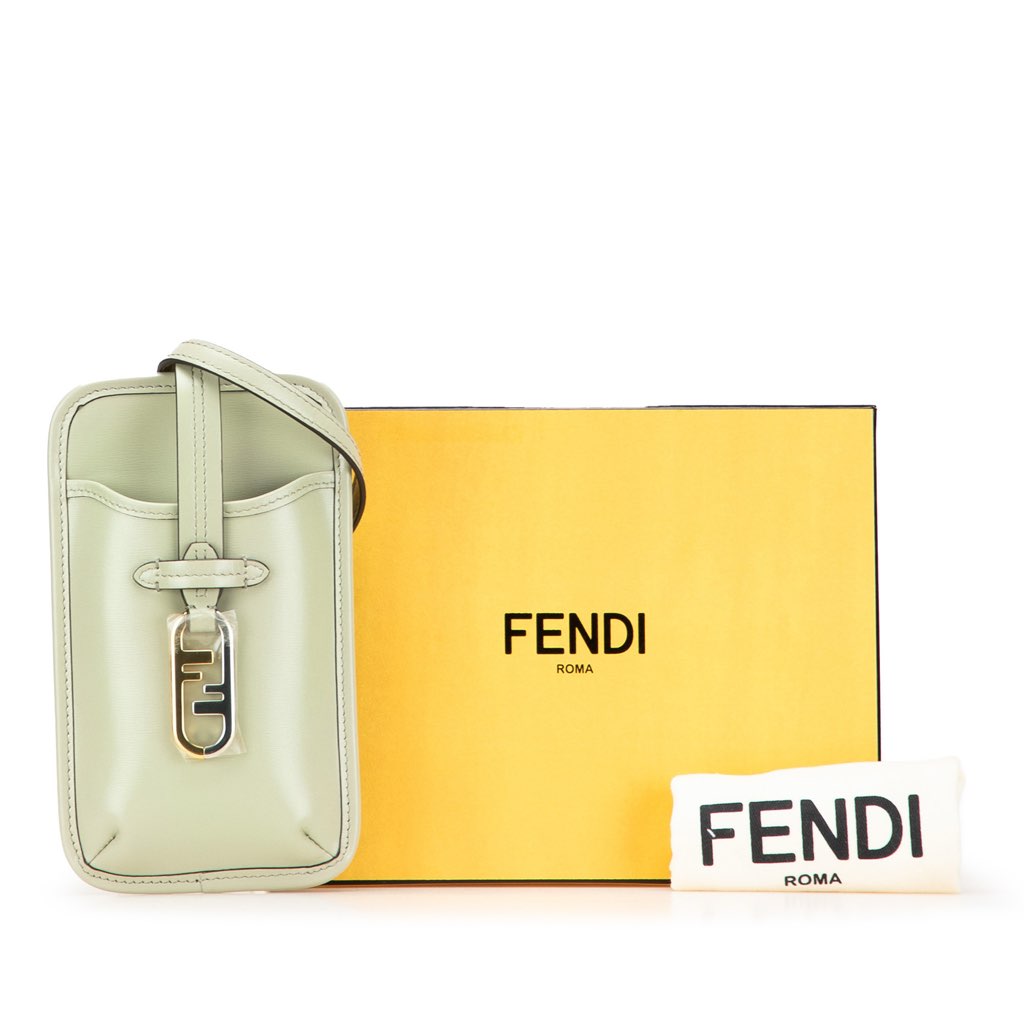 Fendi Leather O Lock Phone Pouch Crossbody - Image 12