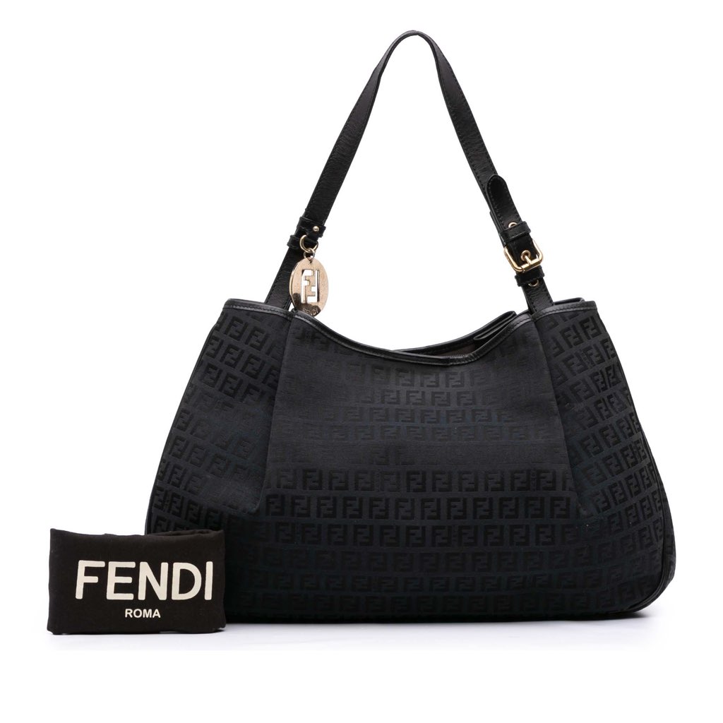 Fendi Zucchino Canvas Shoulder Bag - Image 14
