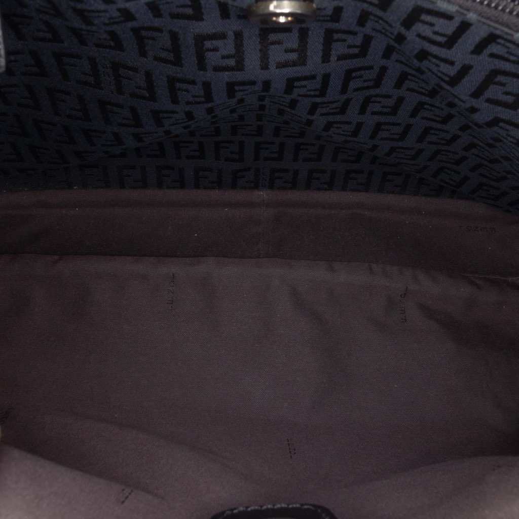 Fendi Zucchino Canvas Shoulder Bag - Side view