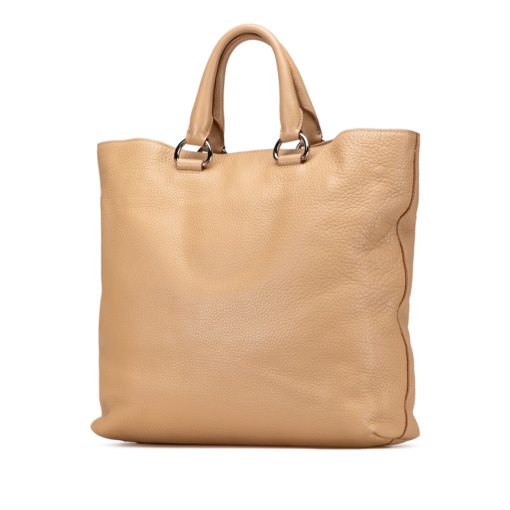 Prada Vitello Daino Open Convertible Tote - Back view