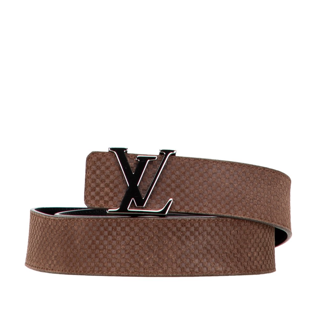 Louis Vuitton Mini Damier Suede Reversible Initiales Belt