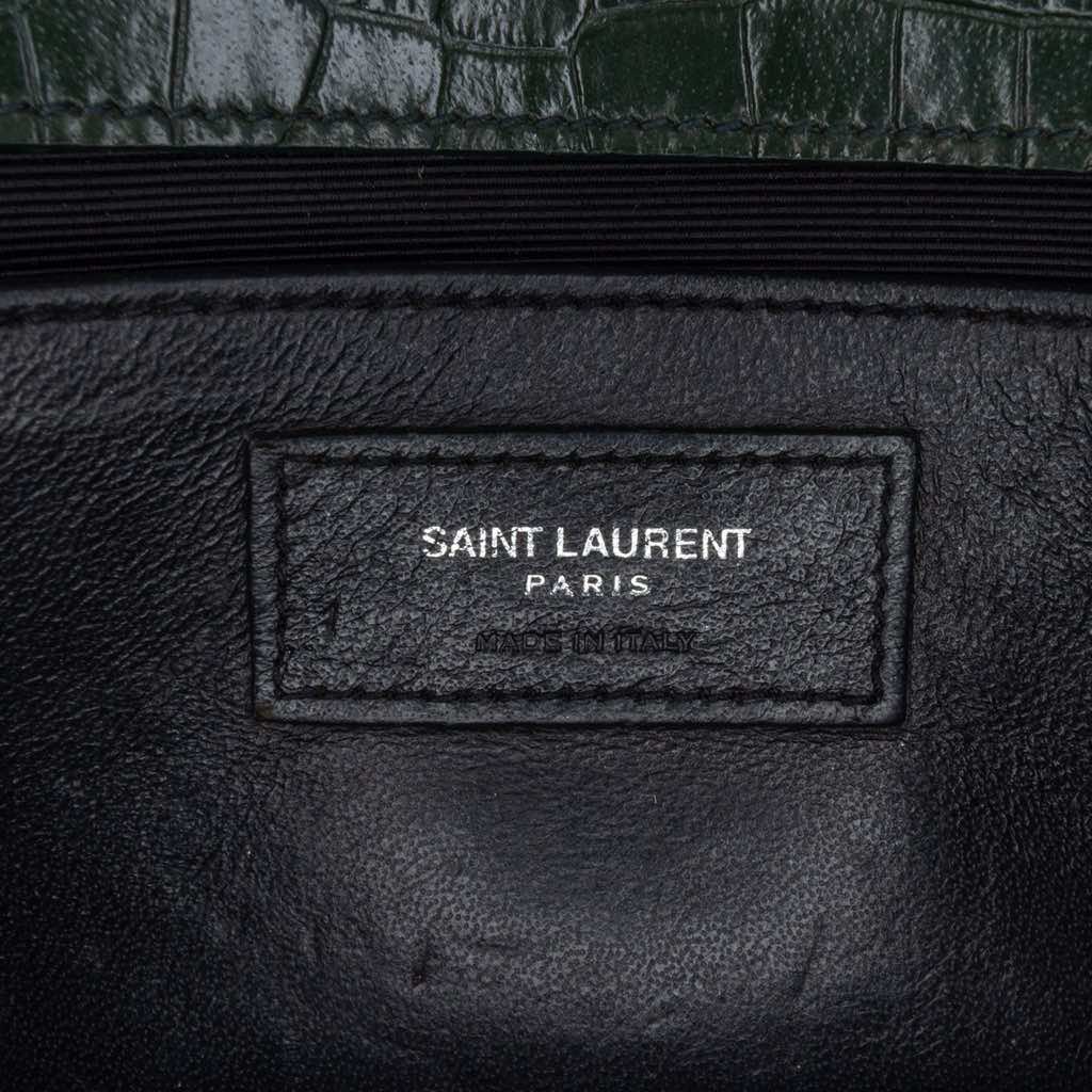 Saint Laurent Medium Croc Embossed Leather Kate Tassel Crossbody - 5