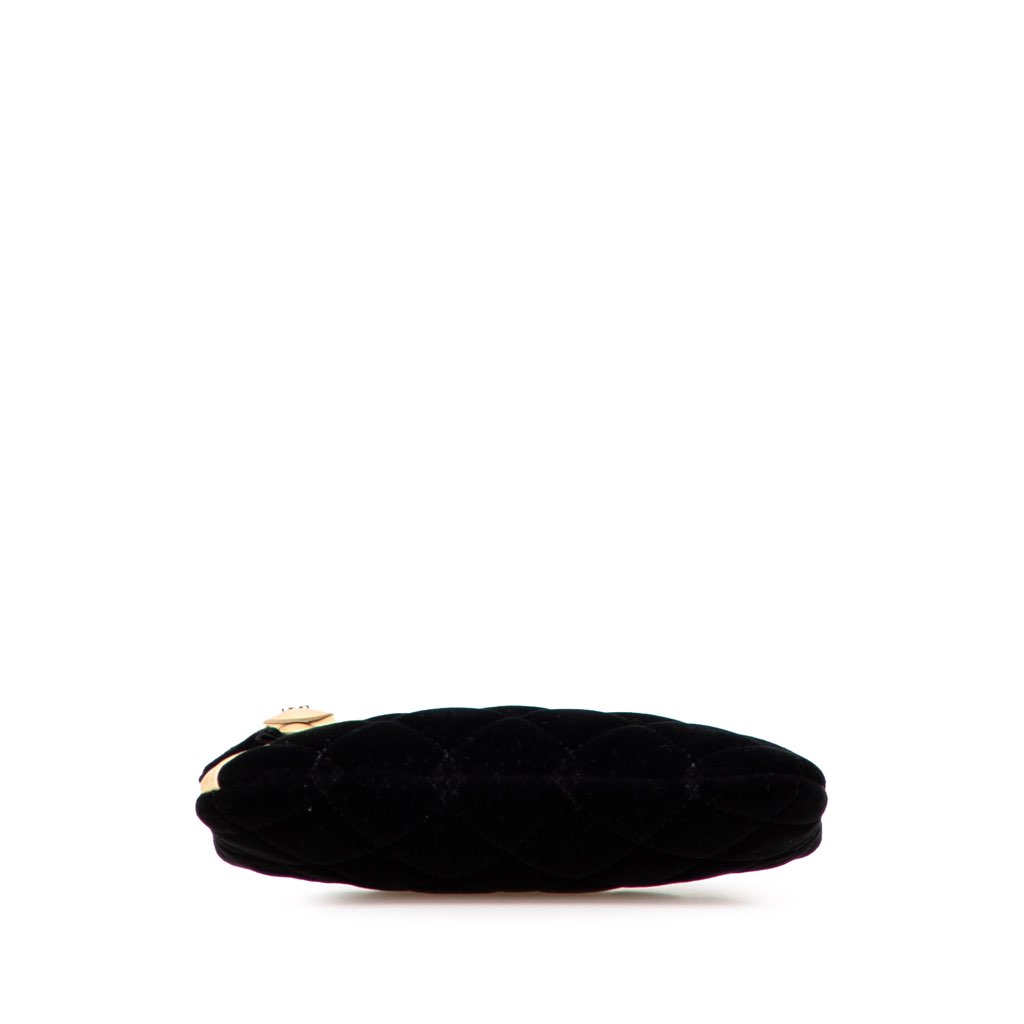 Chanel CC Quilted Velvet Camellia Pouch - Image 6