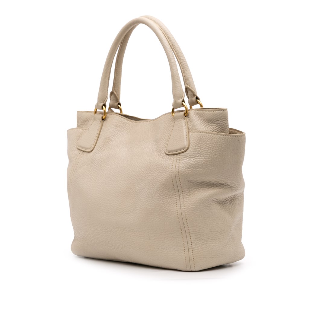 Prada Vitello Daino Side Pocket Convertible Tote - Back view