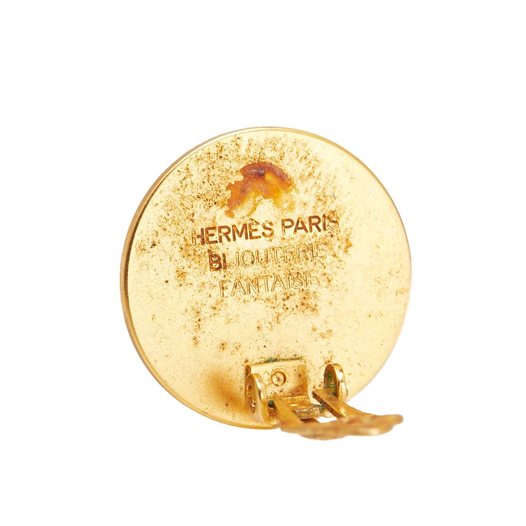 Hermès Gold Plated Clou de Selle Clip-on Earrings - 3