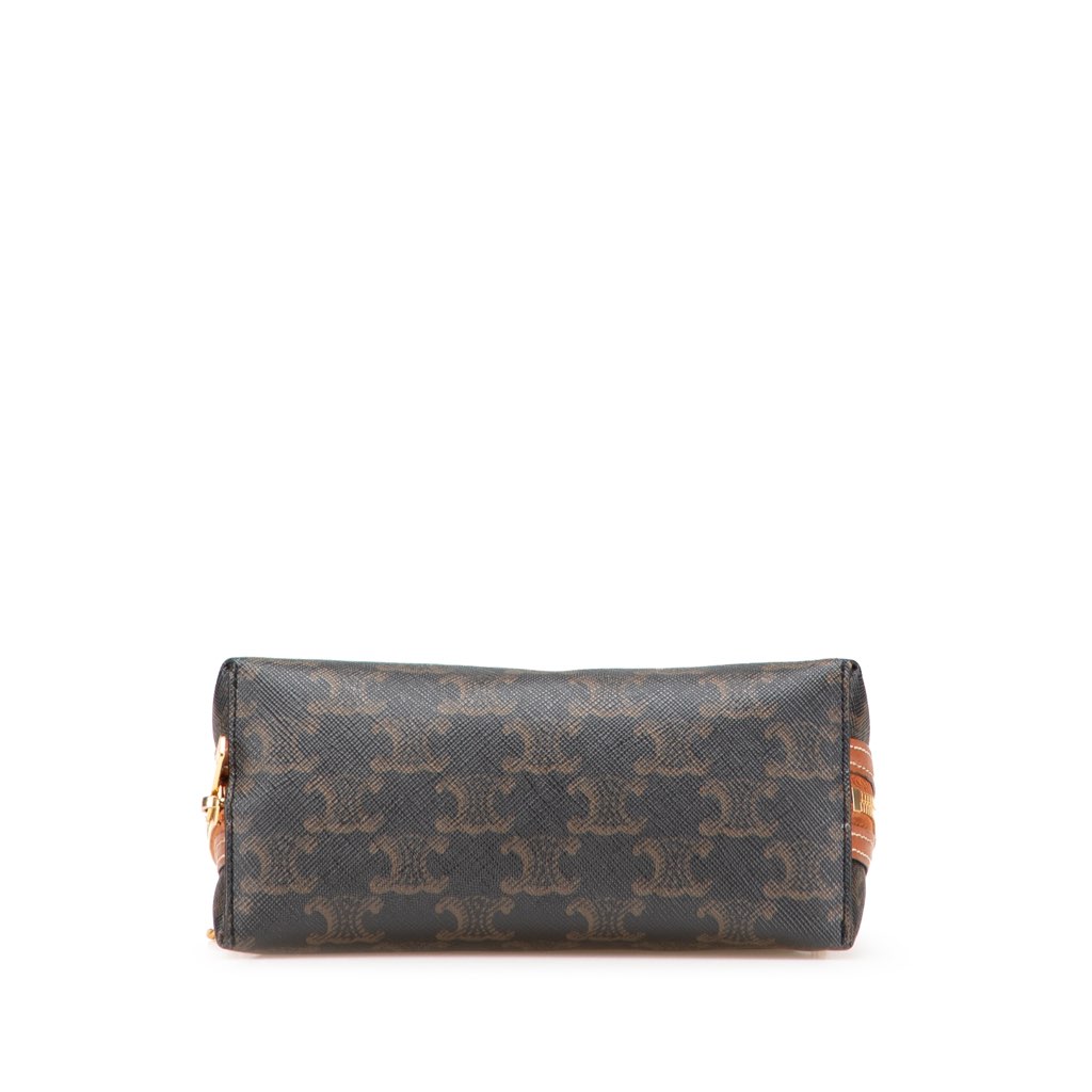 Celine Triomphe Coated Canvas Clutch On Chain - Image 6