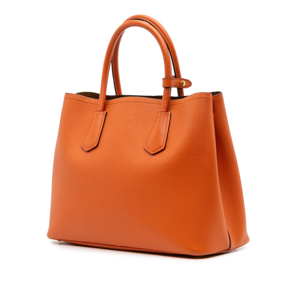 Prada Medium Saffiano Cuir Double Satchel - Back view