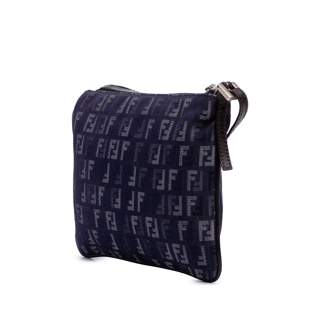 Fendi Zucchino Denim Crossbody - Back view