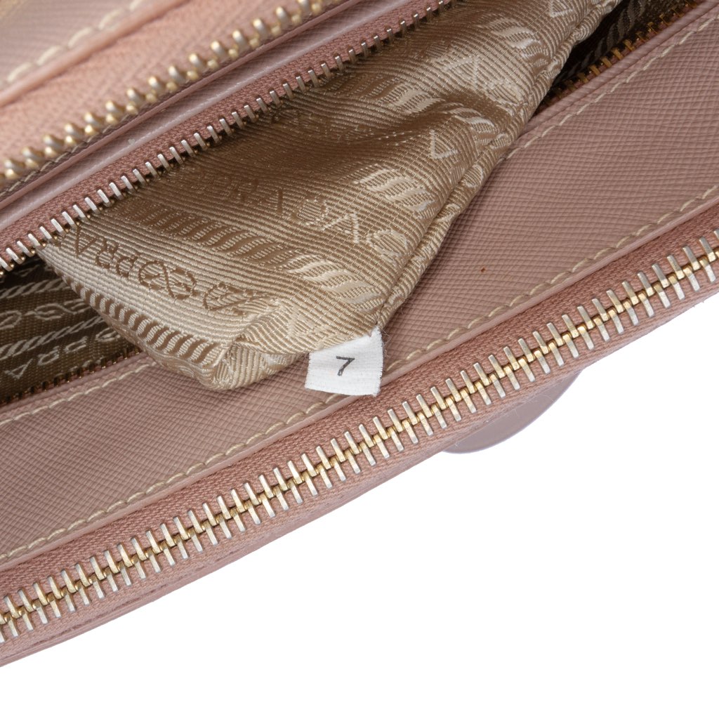 Prada Saffiano Lux Galleria Double Zip Front Pocket Satchel - Detail 1