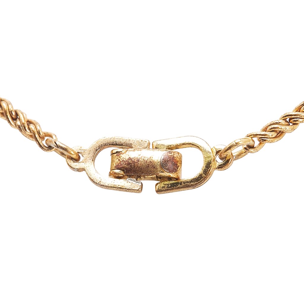 Dior Gold Plated Logo Chain Necklace - 3