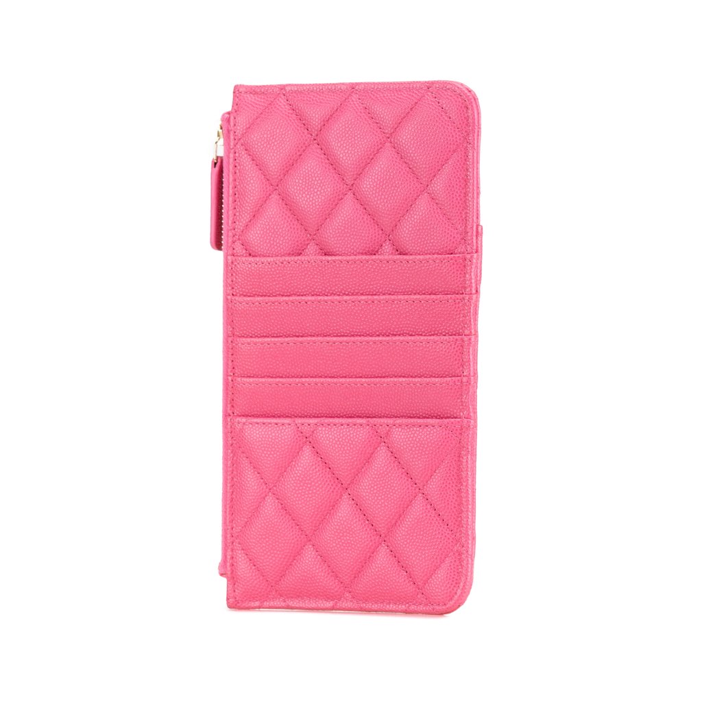 Chanel CC Quilted Caviar Flat Phone Case Wallet Pouch - 2