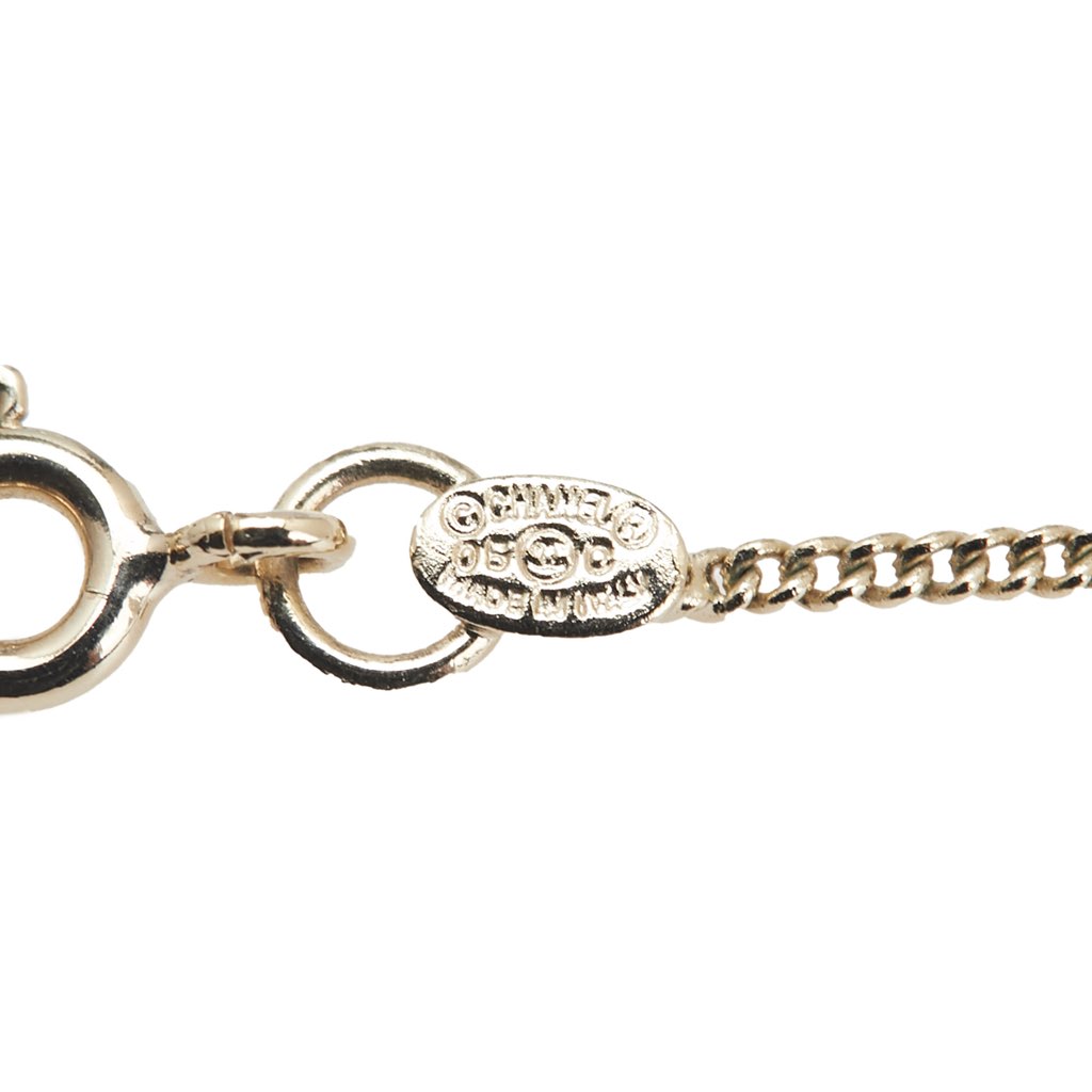 Chanel Gold Plated Enamel CC Eiffel Tower Charm Necklace - 3