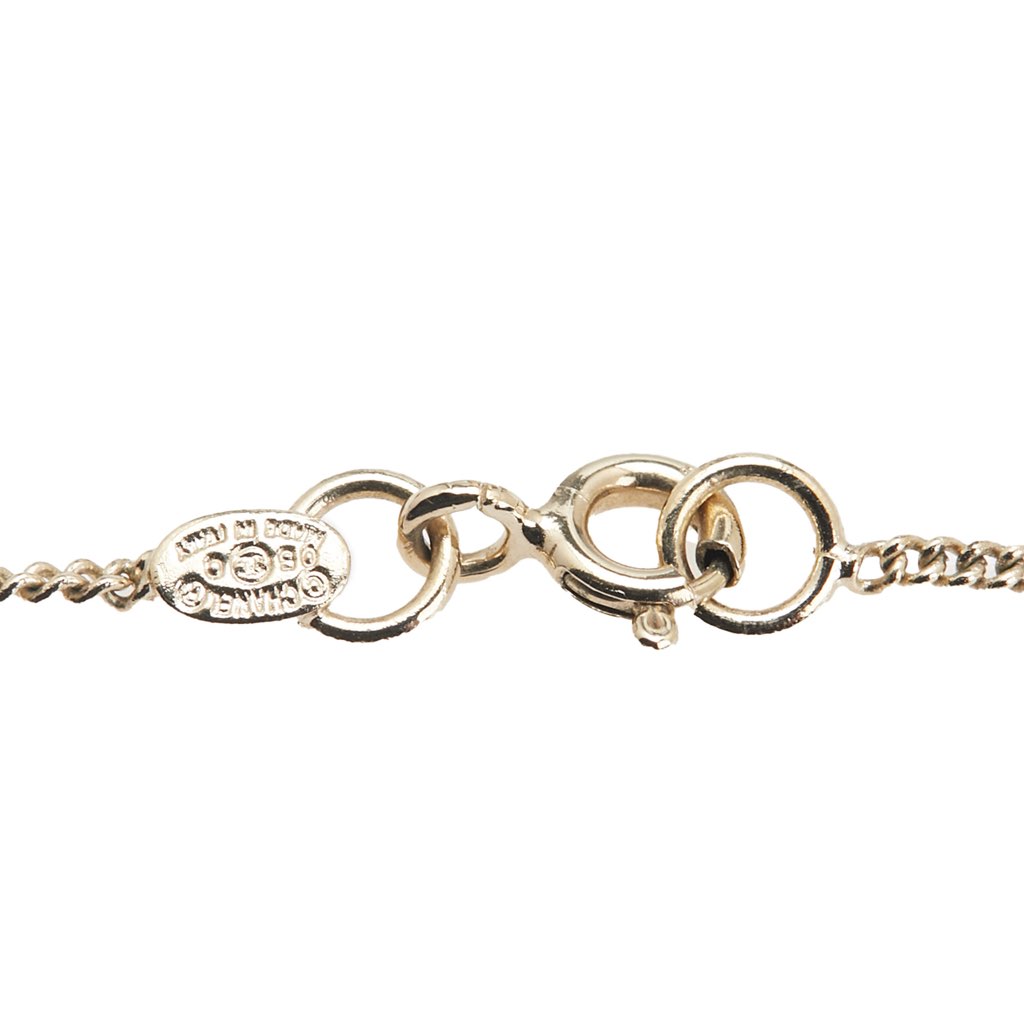 Chanel Gold Plated Enamel CC Eiffel Tower Charm Necklace - 4