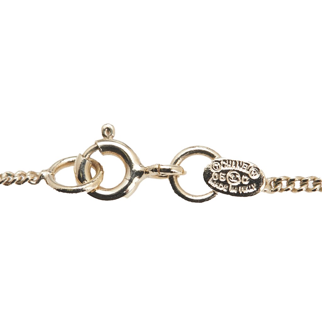 Chanel Gold Plated Enamel CC Eiffel Tower Charm Necklace - 5