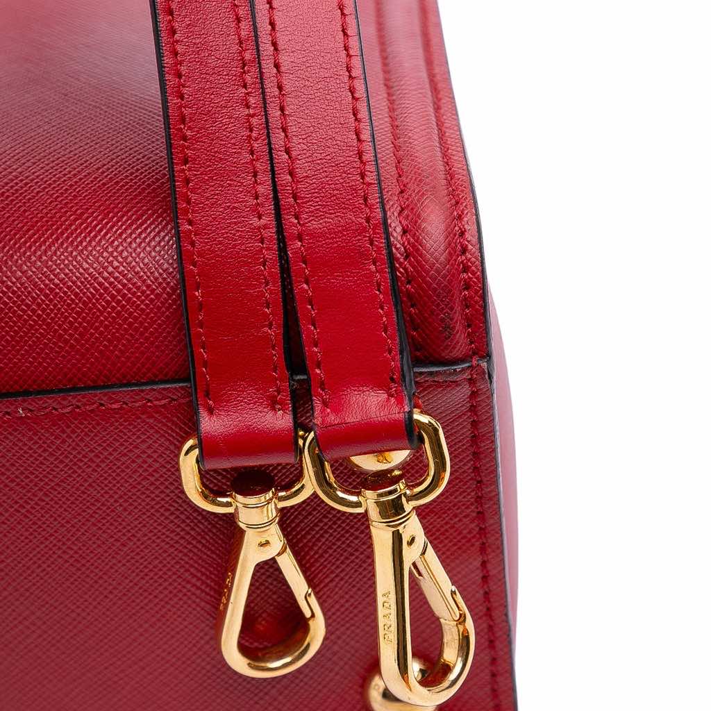 Prada Soft Calf Trimmed Saffiano Convertible Tote - Image 13