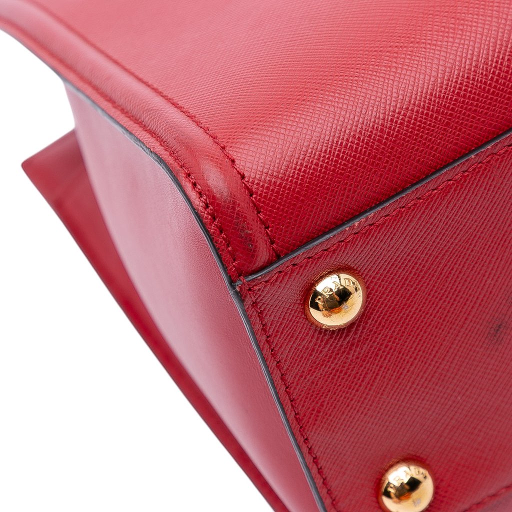 Prada Soft Calf Trimmed Saffiano Convertible Tote - Detail 2