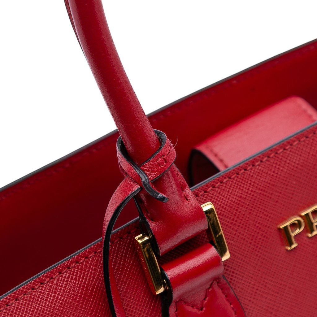 Prada Soft Calf Trimmed Saffiano Convertible Tote - Image 10