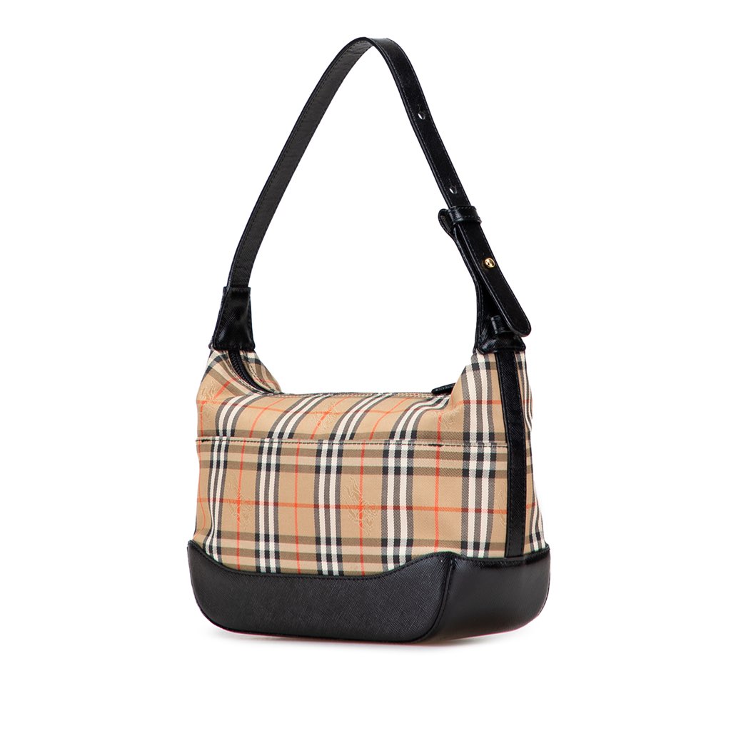 Burberry Haymarket Check Canvas Shoulder Bag - Back view