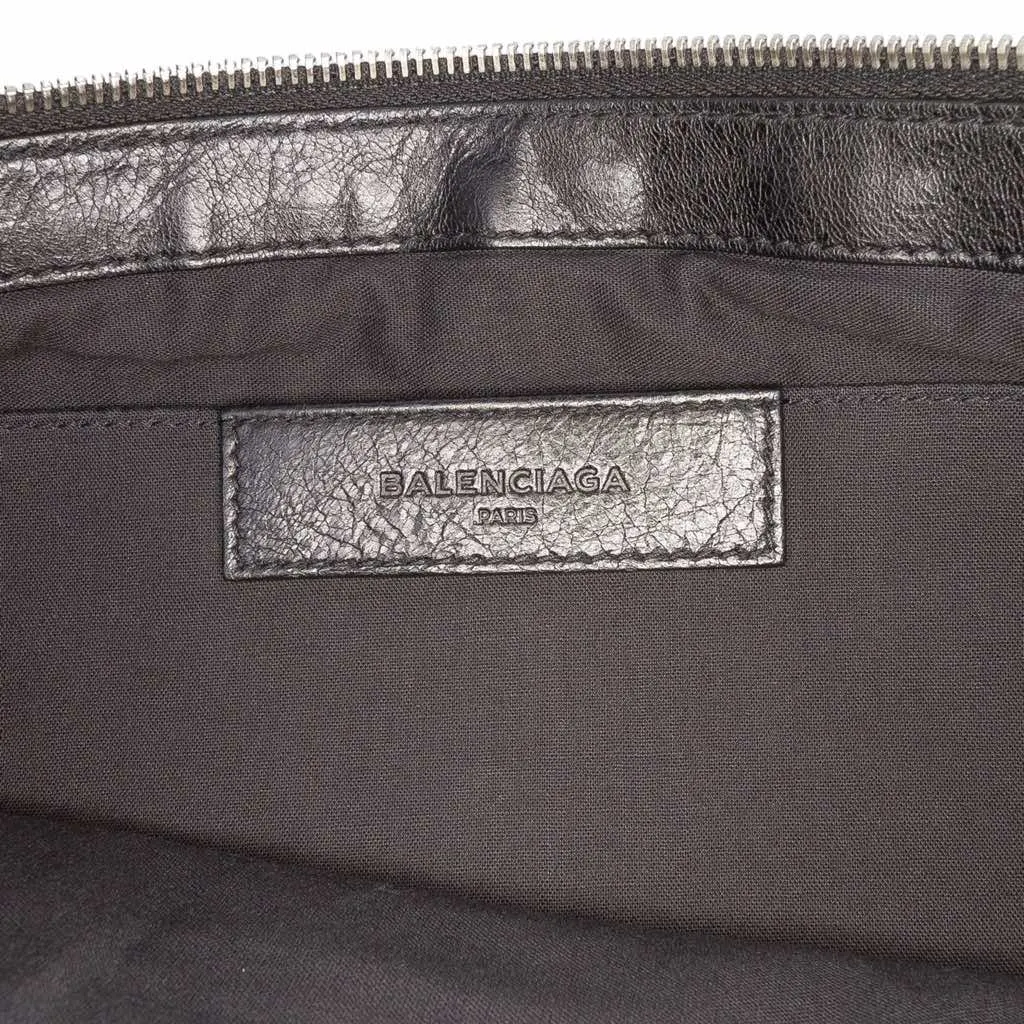 Balenciaga Lambskin Motocross Classic Clip L Clutch Black Leather Good - Box View