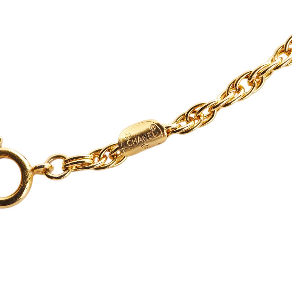 Chanel CC Gold Plated Pendant Chain Necklace - 3