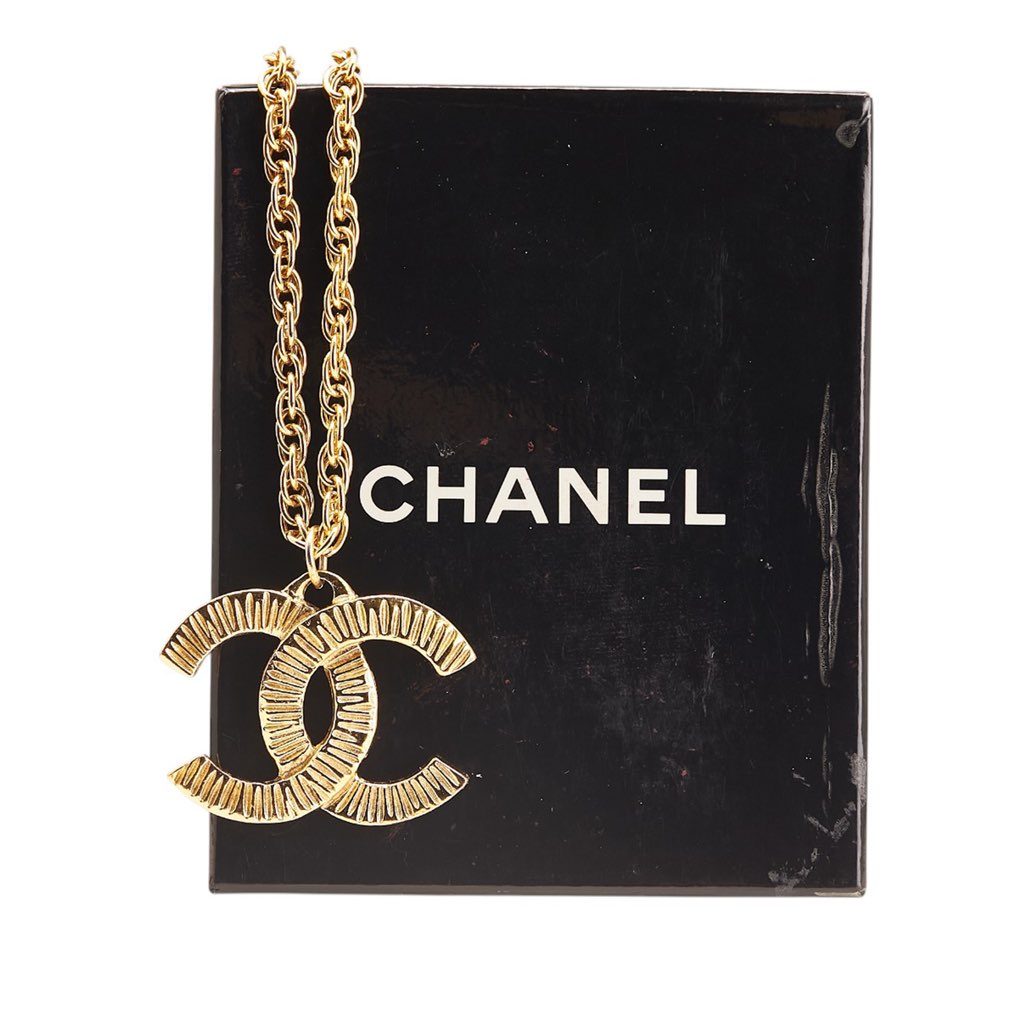 Chanel CC Gold Plated Pendant Chain Necklace - 5