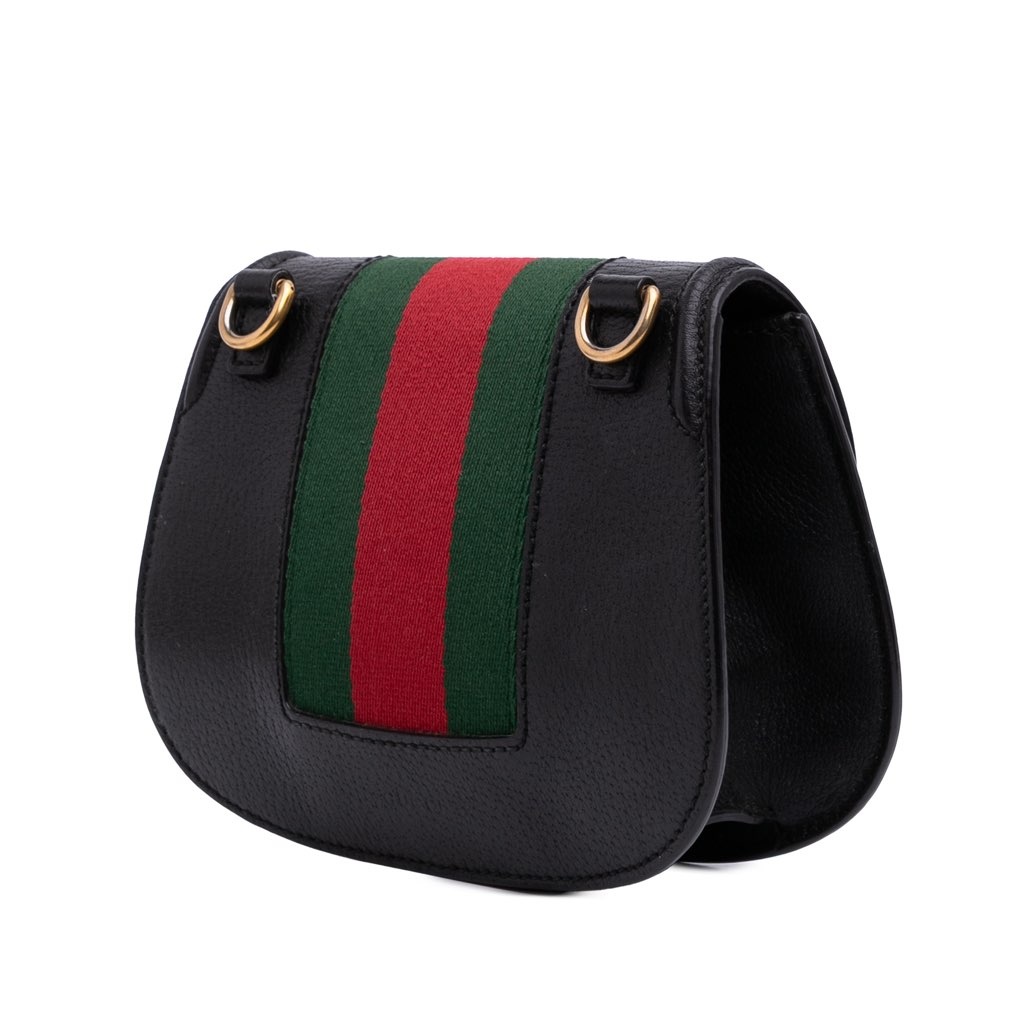 Gucci Small Leather Linea Totem Crystal Butterfly Crossbody - Back view