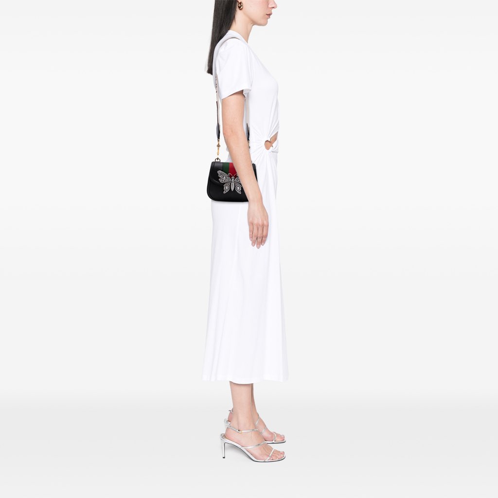 Gucci Small Leather Linea Totem Crystal Butterfly Crossbody - Image 14