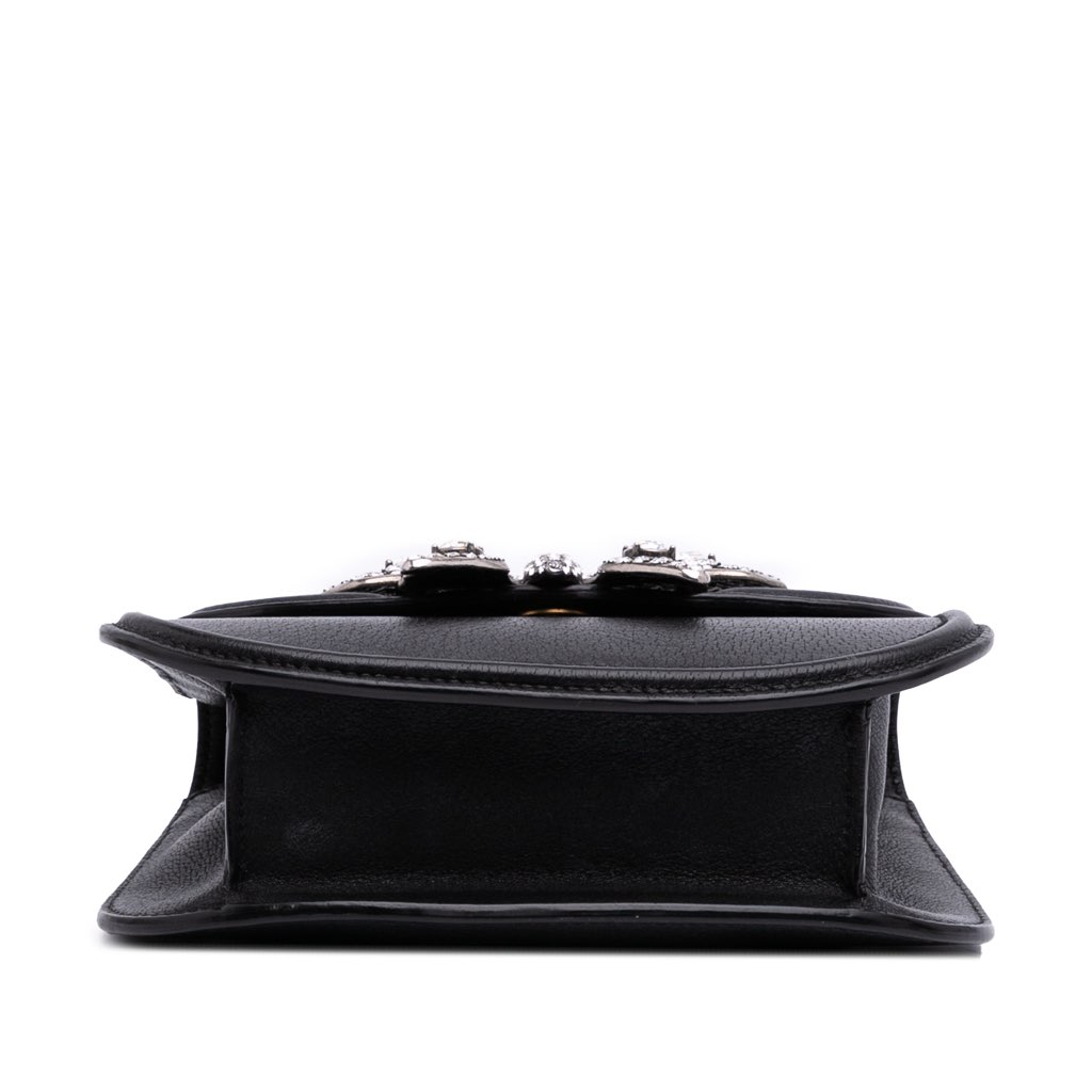 Gucci Small Leather Linea Totem Crystal Butterfly Crossbody - Image 6