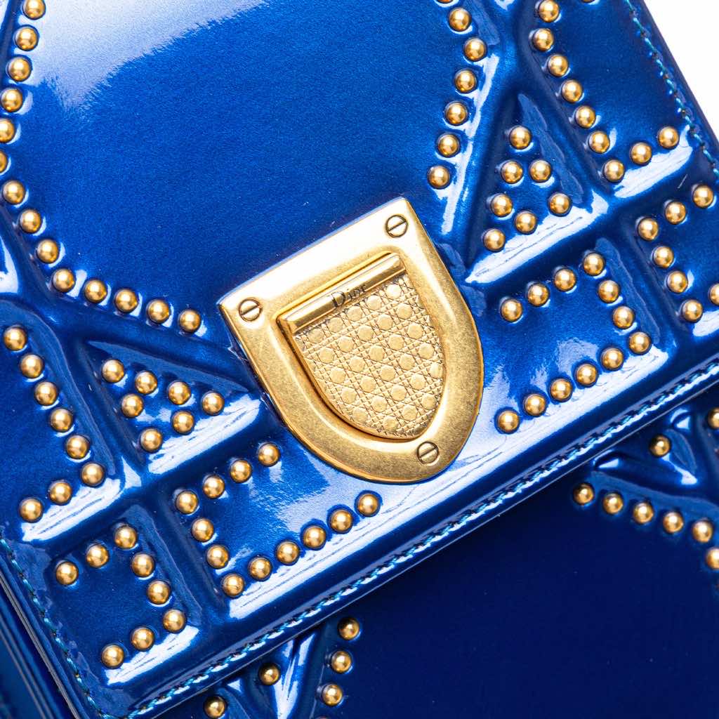 Dior Studded Patent Diorama Vertical Clutch - Detail 2