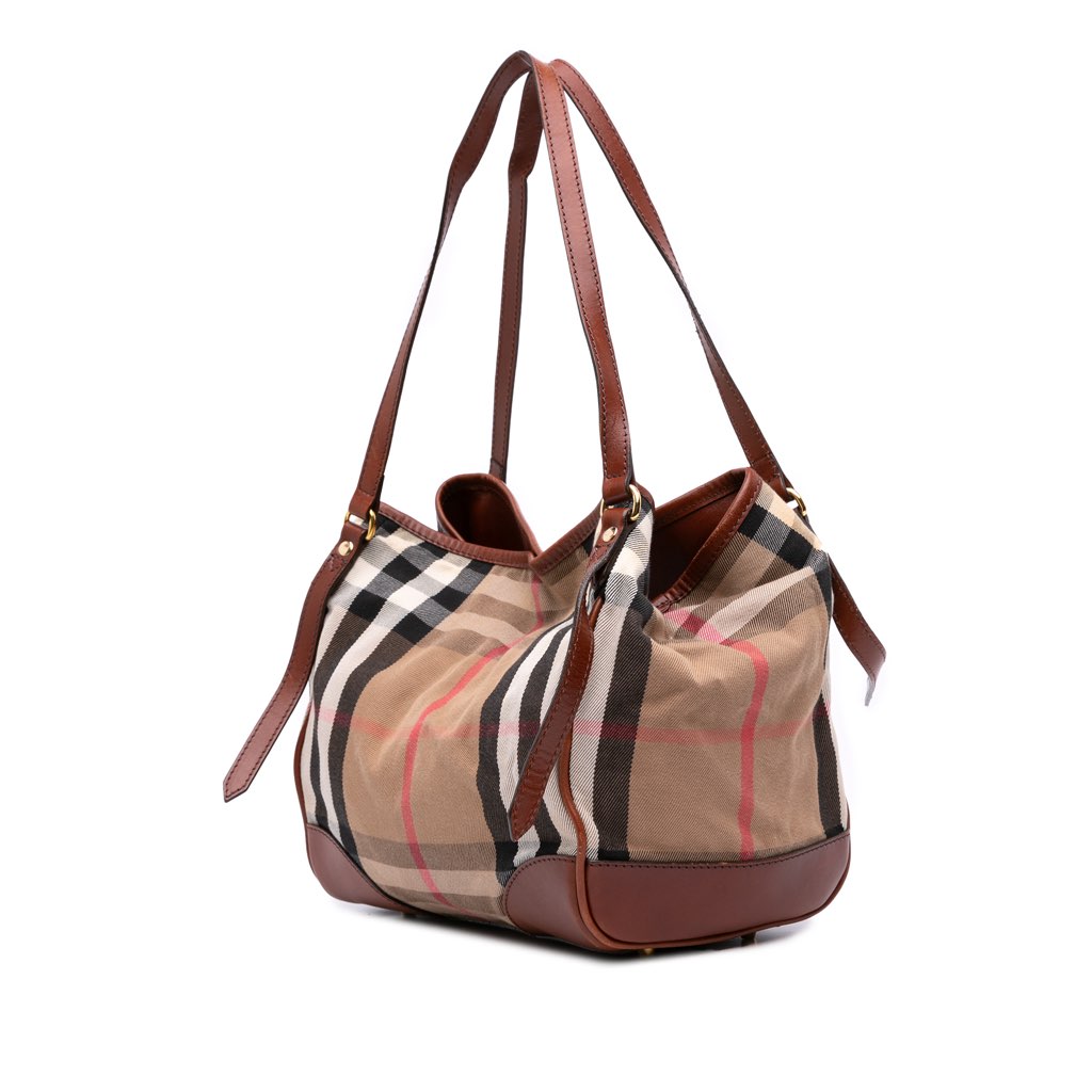 Burberry Small House Check Canvas Canterbury Tote - Back view