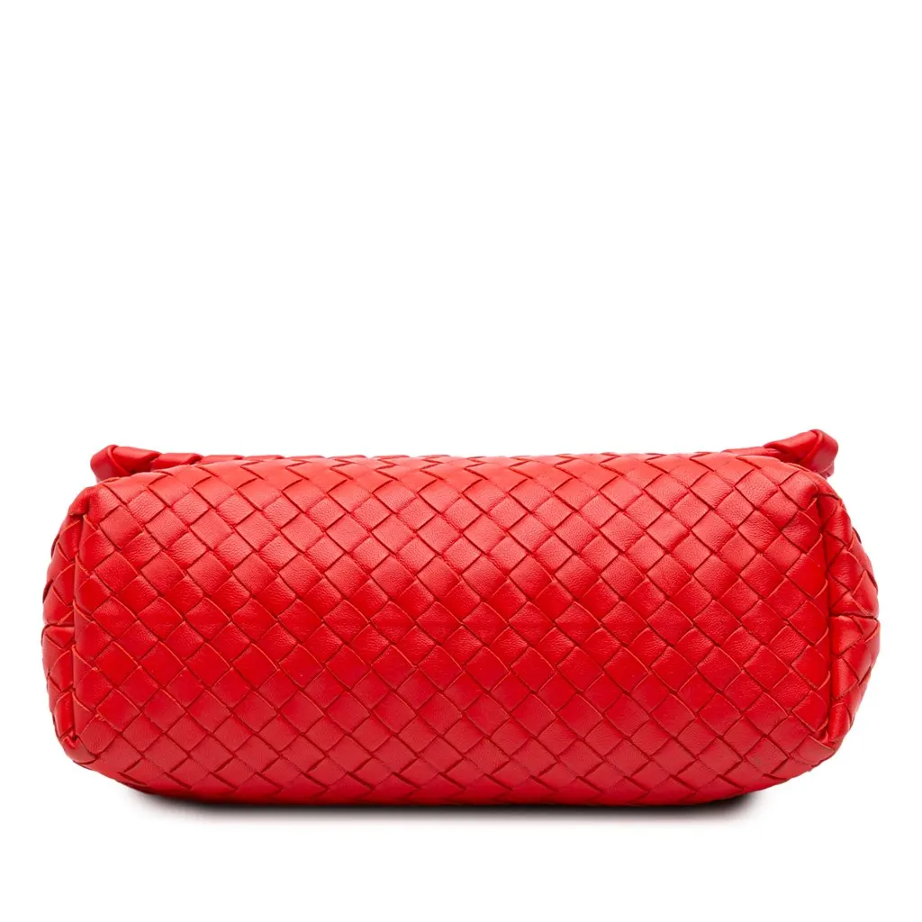 Bottega Veneta Small Nappa Intrecciato Olimpia Shoulder Bag Red Leather Good - Inside View