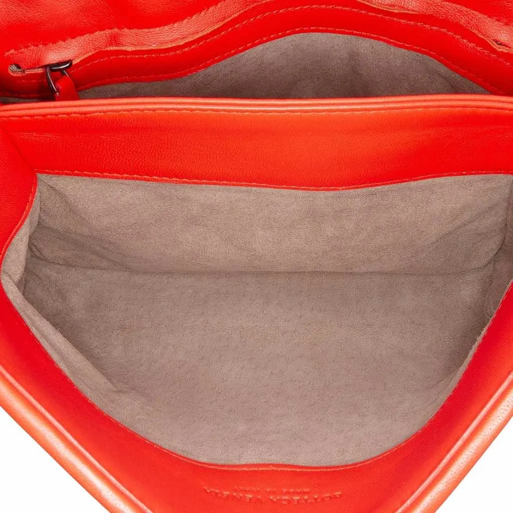Bottega Veneta Small Nappa Intrecciato Olimpia Shoulder Bag Red Leather Good - Model View