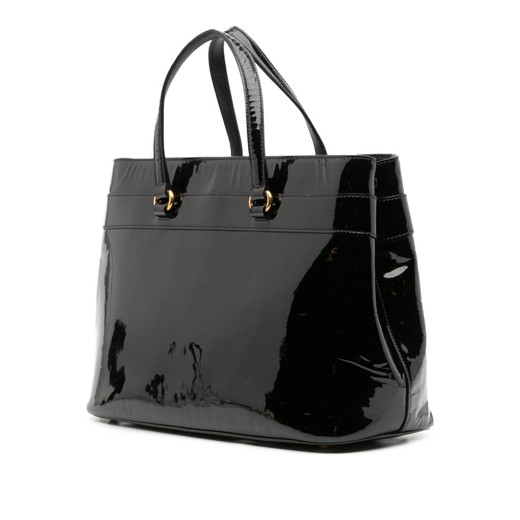 Gucci Patent Bright Bit Satchel - Back view