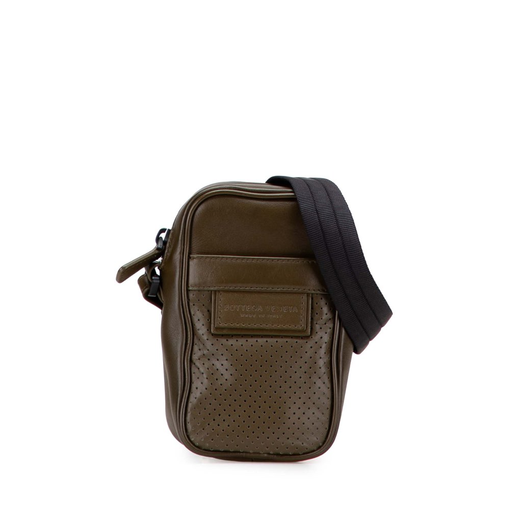 Bottega Veneta Perforated Calfskin Leggero Crossbody