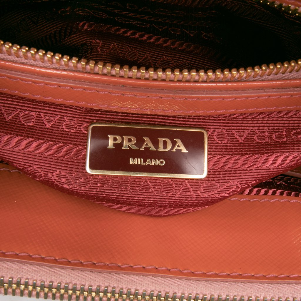 Prada Small Saffiano Vernice Galleria Double Zip Satchel - Side view