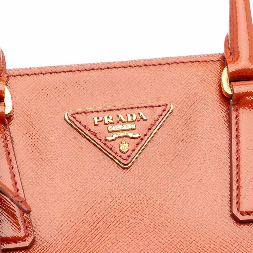 Prada Small Saffiano Vernice Galleria Double Zip Satchel - Image 10