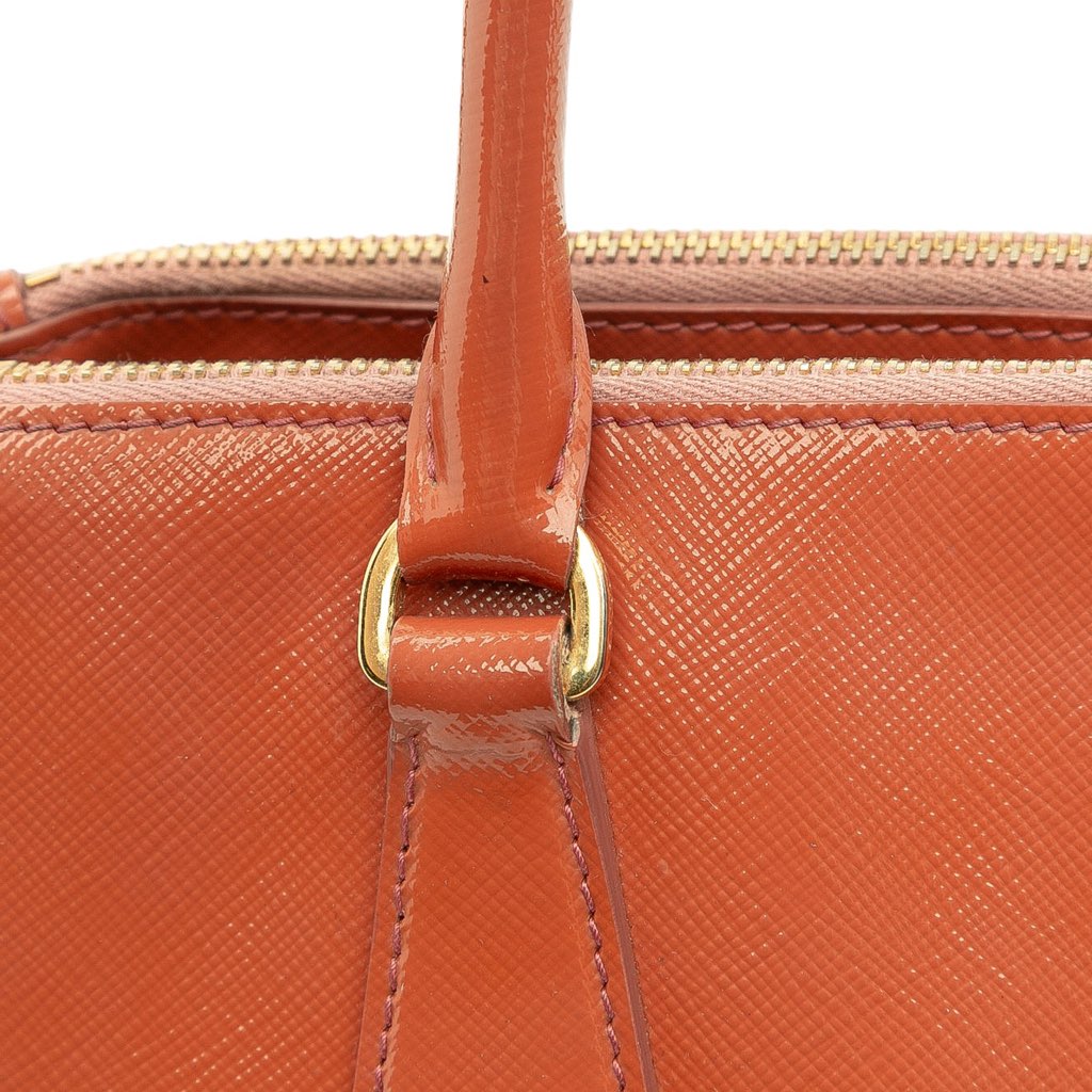 Prada Small Saffiano Vernice Galleria Double Zip Satchel - Image 11