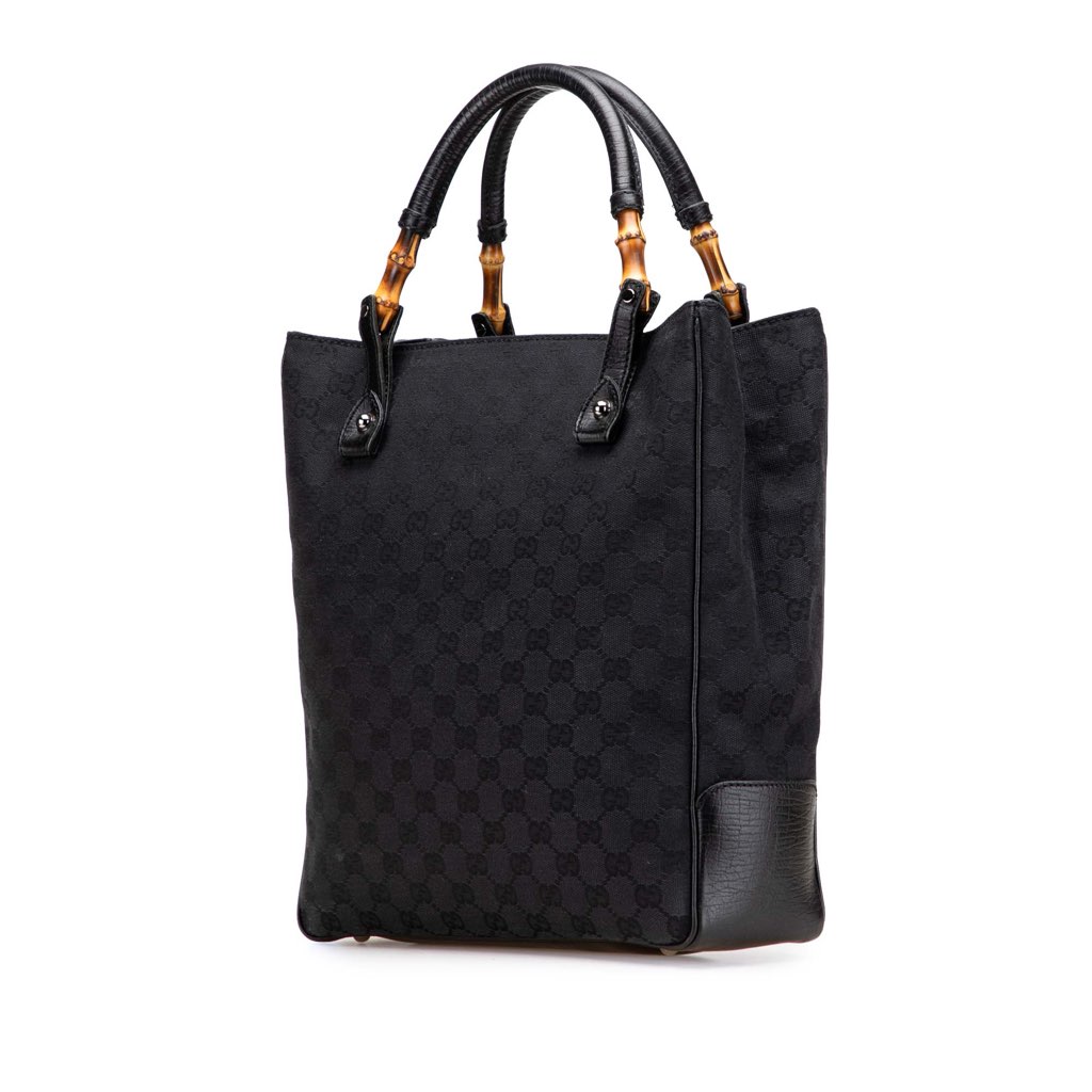 Gucci GG Canvas Bamboo Tote - Back view